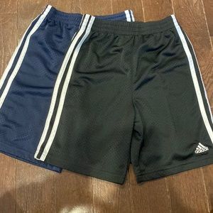 TWO!! Adidas 3 strip mesh shorts